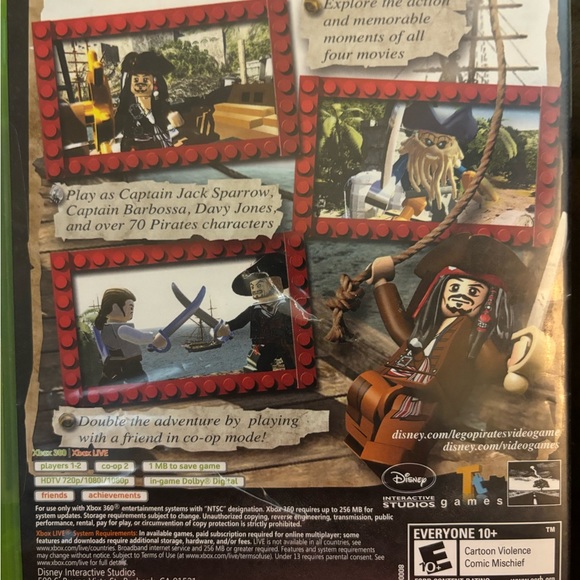 Lego Pirates Of The Caribbean Video Game Box 360 Live Disney Games NTSC Rated E - Picture 4 of 4